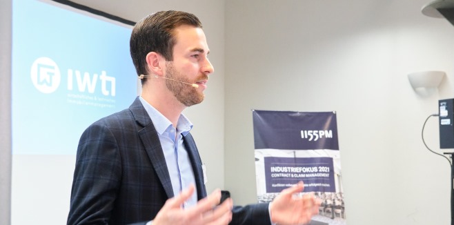 Vortrag "Der Bauzeitverl&auml;ngerungs-Claim". Vortragsreferent Herr Michael Mozer. Urheber: Nicholas Det. Alle Nutzungsrechte erworben durch 1155PM consultants GmbH