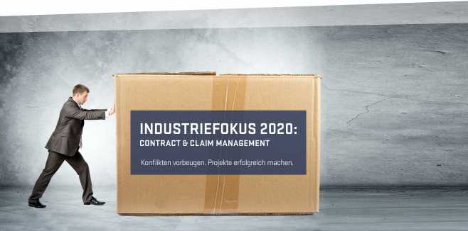 Terminverschiebung der Fachtagung "INDUSTRIEFOKUS 2020: Contract & Claim Management" vom 18./19.08.2020 auf das Frühjahr 2021. Bild: Businessman pushing big brown carton box on grey wall background, Urheber: cherezoff. Quelle: istockphoto Terminverschiebung der Fachtagung "INDUSTRIEFOKUS 2020: Contract & Claim Management" vom 18./19.08.2020 auf das Frühjahr 2021. Bild: Businessman pushing big brown carton box on grey wall background, Urheber: cherezoff. Quelle: istockphoto